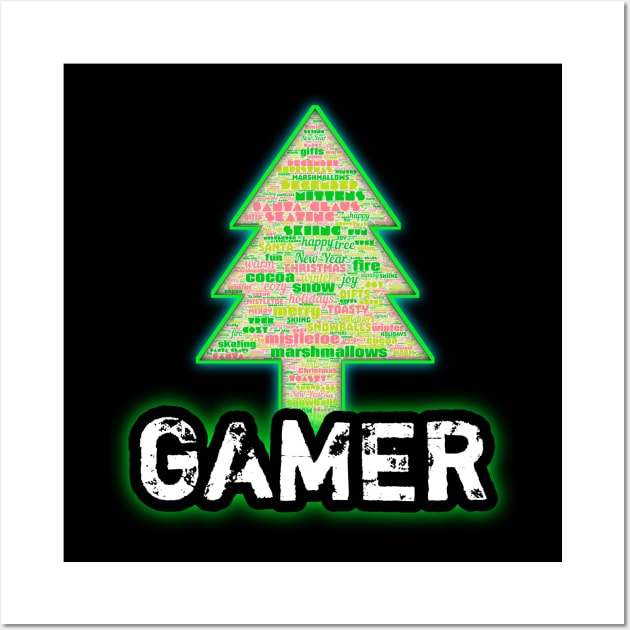 Gamer Christmas Tree Wall Art by MaystarUniverse